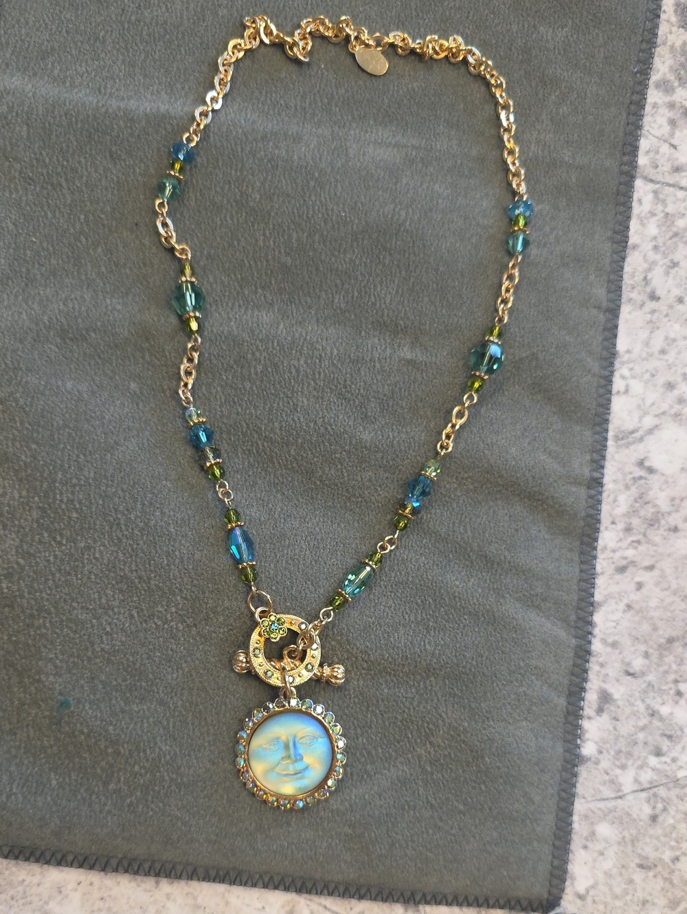 Kirks Folly Seaview Moon Beaded Necklace.